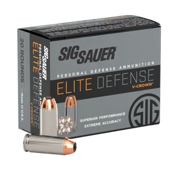 Sig Sauer Elite V-Crown 10mm Auto 180gr. JHP Pistol Ammo 1000 RDS