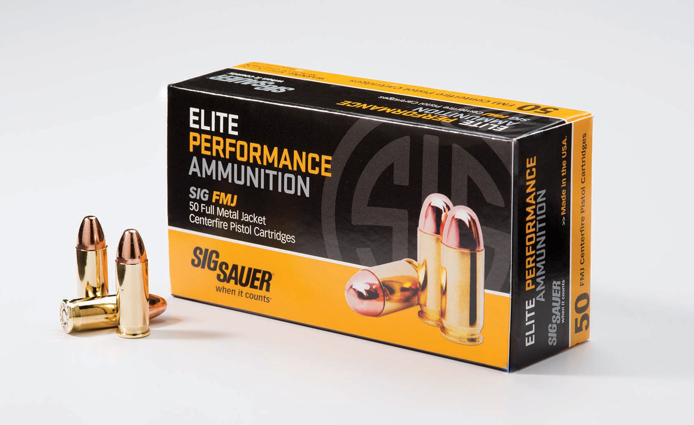 Sig Sauer Elite Performance .380 ACP 100 grain Full Metal Jacket Brass Cased Centerfire Pistol Ammunition 500 RDS