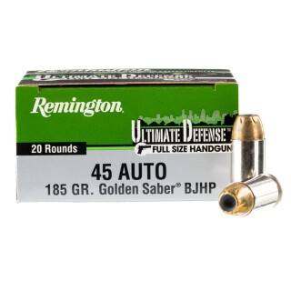 Remington Ultimate Defense .45 ACP Ammunition 20 Rounds JHP 185 Grain
