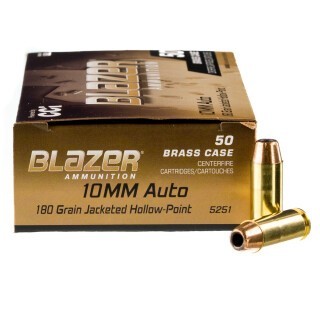 Blazer Brass 10mm Auto Ammunition 50 Rounds JHP 180 Grains