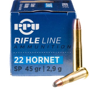 Prvi Partizan PPU Standard .22 Hornet Ammunition 50 Rounds 45 Grain SP 2430fps