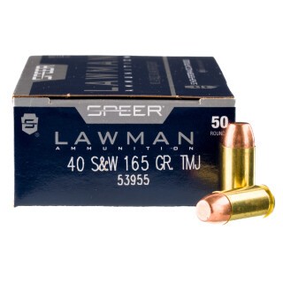 Speer Lawman .40 S&W Ammunition 50 Rounds TMJ 165 Grain
