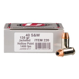 Underwood Ammo .40 S&W Ammunition 20 Rounds ASP JHP 135 Grain