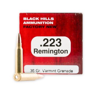 Black Hills .223 Remington Ammunition 50 Rounds Varmint Grenade Frangible HP 36 Grain