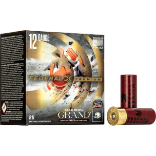 Federal Gold Medal Grand Paper 12 Gauge Ammunition 25 Rounds 2-3/4" #8 Size 1-1/8oz Lead Shot 1235fps