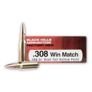 Black Hills .308 Winchester Ammunition 20 Rounds HPBT 168 Grains