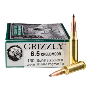 Grizzly Trophy 6.5 Creedmoor Ammunition 20 Rounds Scirocco II 130 Grain