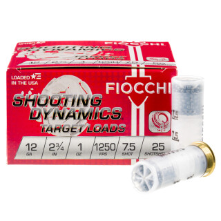 Fiocchi Shooting Dynamics Clay Target "X" Dynamic 12 Gauge Ammunition 25 Rounds 2-3/4" #7.5 Shot 1oz Lead 1250fps