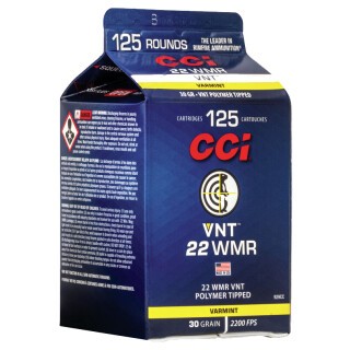 CCI VNT .22 WMR Ammo 30 Grain Polymer Tip 125 Rounds