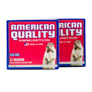 American Quality .22 WMR Ammunition 500 Rounds JHP 40 Grain