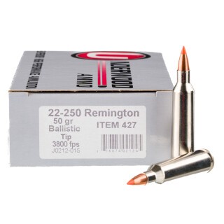 Underwood Ammo .22-250 Remington Ammunition 20 Rounds Ballistic Tip Varmint 50 Grain