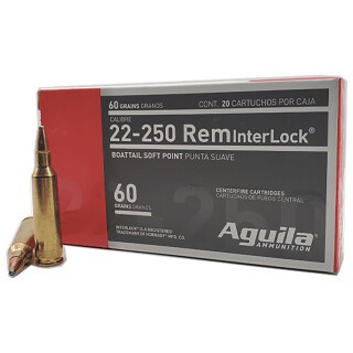 Aguila .22-250 Remington Ammunition 20 Rounds SP 60 Grain