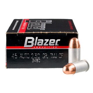 CCI Blazer Clean-Fire .45 ACP Ammunition 50 Rounds TMJ 230 Grain Aluminum Cased