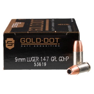 Speer Gold Dot 9mm Luger Ammunition 50 Rounds GDHP 147 Grain