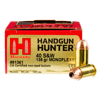 Hornady Handgun Hunter .40 S&W Ammunition 20 Rounds MonoFlex HP 135 Grain