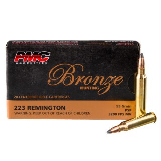 PMC Bronze .223 Remington Ammunition 20 Rounds PSP 55 Grain