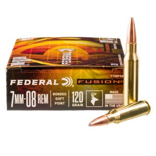 Federal Fusion 7mm-08 Remington Ammunition 200 Rounds SP 120 Grain