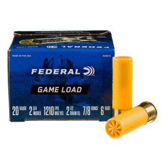 Federal Upland Game 20 Gauge Ammunition 25 Rounds 2-3/4" #6 Lead 7/8oz