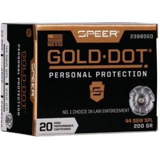 Speer Gold Dot Personal Protection .44 Special Ammunition 20 Rounds 200 Grain GDHP 875fps