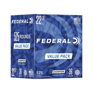 Federal Champion .22 Long Rifle Ammunition 525 Rounds LHP 36 Grain