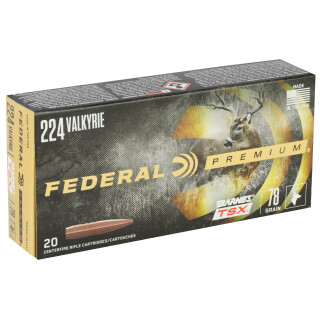 Federal Premium Barnes TSX .224 Valkyrie Ammunition 20 Rounds 78 Grain Barnes Triple-Shock X Projectile