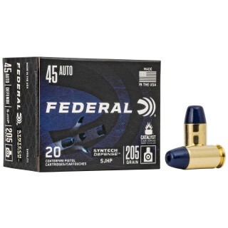 Federal Syntech Defense .45 ACP Ammunition 20 Rounds 205 Grain Syntech Segmented Hollow Point 970 fps
