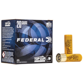 Federal Top Gun Sporting 20 Gauge Ammunition 25 Rounds 2-3/4" 8 Lead 7/8 oz
