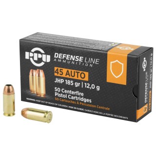Prvi Partizan Defense .45 ACP Ammunition 50 Rounds JHP 185 Grain
