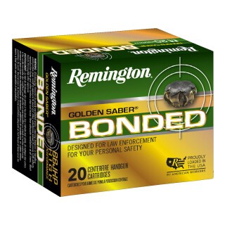 Remington Golden Saber Bonded .40 S&W Ammunition 20 Rounds Brass JHP 165 Grain