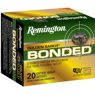 Remington Golden Saber Bonded .45 ACP Ammunition 20 Rounds 185 Grain Brass Jacketed Hollow Point 1015 fps