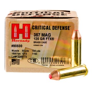 Hornady Critical Defense .357 Magnum Ammunition 25 Rounds FTX HP 125 Grain