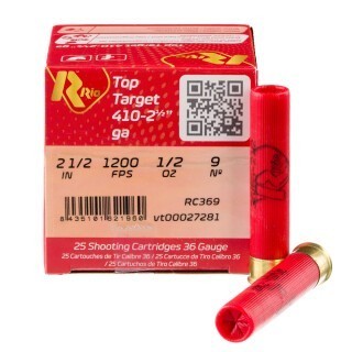 Rio Top Target .410 Bore Shotshell 25 Rounds 2-1/2" #9 Shot 1/2 Ounce