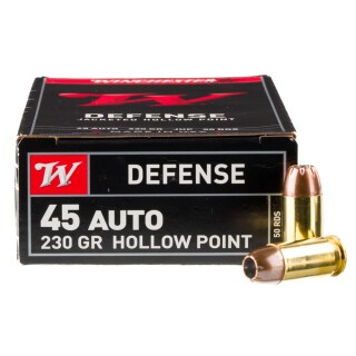 Winchester USA .45 ACP Ammunition 230 Grain JHP 880 fps 50 Rounds