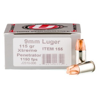 Underwood Ammo 9mm Luger Ammunition 20 Rounds Copper Xtreme Penetrator 115 Grain