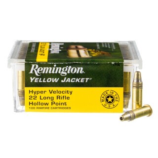 Ammo .22 LR Remington Yellow Jacket 33 Grain HP Bullet 1500 fps 100 Round Box 1700