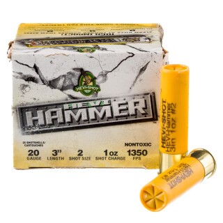 Hevi-Hammer 20 Gauge Shotshell 25 Rounds 3" #2 Steel/Bismuth Shot 1 Ounce