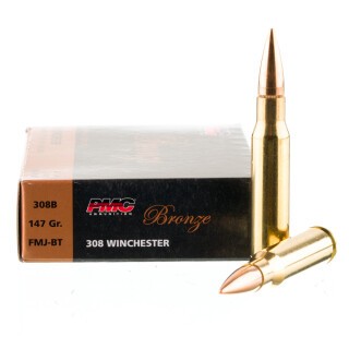 PMC Bronze .308 Winchester Ammunition 20 Rounds FMJ-BT 147 Grain