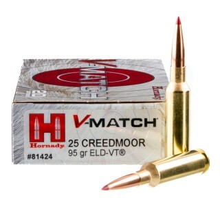 Hornady V-Match .25 Creedmoor Ammunition 20 Rounds ELD-VT 95 Grains