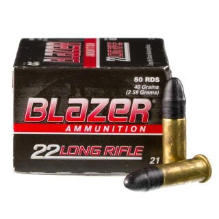 CCI Blazer .22 Long Rifle Ammunition 50 Rounds LRN 40 Grain