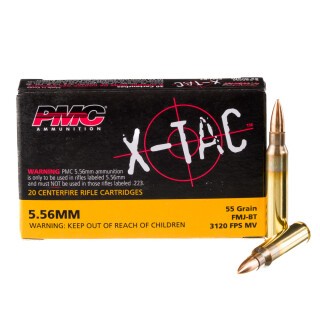 PMC X-TAC 5.56 NATO Ammunition 20 Rounds M193 FMJ 55 Grain