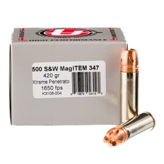 Underwood Ammo .500 S&W Mag Ammunition 20 Rounds Copper Xtreme Penetrator 420 Grain Lead Free