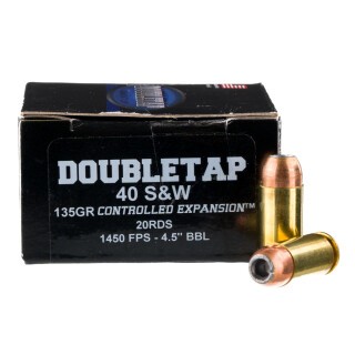DoubleTap Defense .40 S&W Ammunition 20 Rounds Nosler JHP 135 Grain