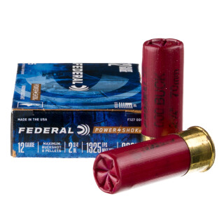 Federal Power-Shok 12 Gauge Shotshell 250 Rounds 2-3/4" 000 Buck 8 Pellets