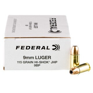 Federal Classic 9mm Luger Ammunition 1000 Rounds JHP 115 Grain