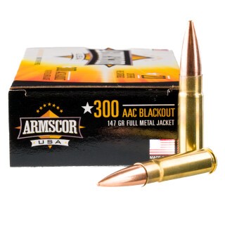 Armscor USA .300 AAC Blackout Ammunition 20 Rounds FMJ 147 Grain