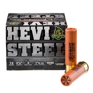 Hevi-Steel 12 Gauge Shotshell 25 Rounds 3-1/2" #3 Steel Shot 1-3/8 Ounce