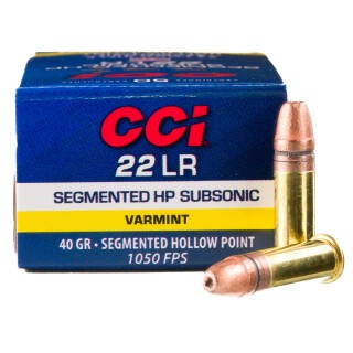 CCI Segmented Hollow Point .22LR Ammunition 50 Rounds 40 Grain CPSHP Subsonic