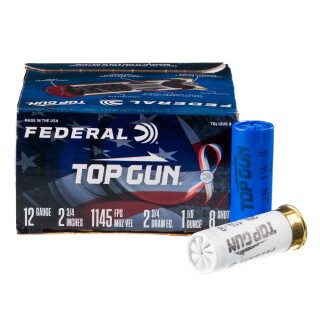 Federal Top Gun Sporting Red, White and Blue 12 Gauge Ammunition 25 Rounds 2-3/4" #8 Lead 1-1/8 oz