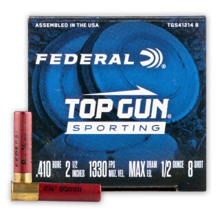 Federal Top Gun .410 Ammunition 25 Rounds 2-1/2" #8 Lead 1/2 oz