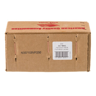 American Quality .357 Magnum Ammunition 250 Rounds FMJ 158 Grain
